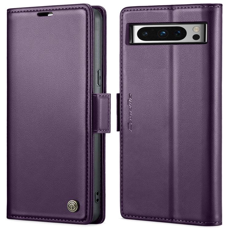 For Google Pixel 8 Pro CaseMe 023 Butterfly Buckle Litchi Texture RFID Anti-theft Leather Phone Case(Pearly Purple) by CaseMe