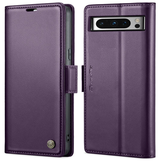 For Google Pixel 8 Pro CaseMe 023 Butterfly Buckle Litchi Texture RFID Anti-theft Leather Phone Case(Pearly Purple) by CaseMe