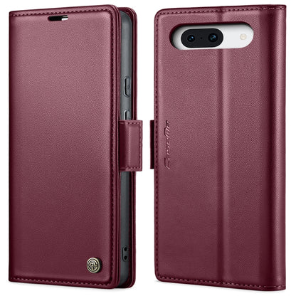 For Google Pixel 8a CaseMe 023 Butterfly Buckle Litchi Texture RFID Anti-theft Leather Phone Case(Wine Red) by CaseMe