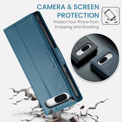 For Google Pixel 8a CaseMe 023 Butterfly Buckle Litchi Texture RFID Anti-theft Leather Phone Case(Blue) by CaseMe