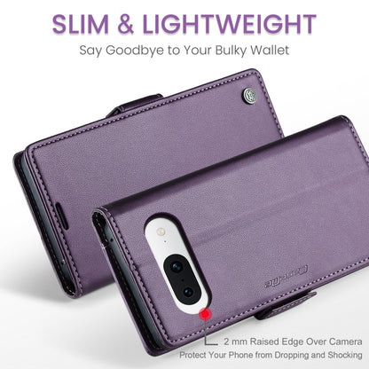 For Google Pixel 8a CaseMe 023 Butterfly Buckle Litchi Texture RFID Anti-theft Leather Phone Case(Pearly Purple) - Google Cases by CaseMe | Online Shopping UK | buy2fix