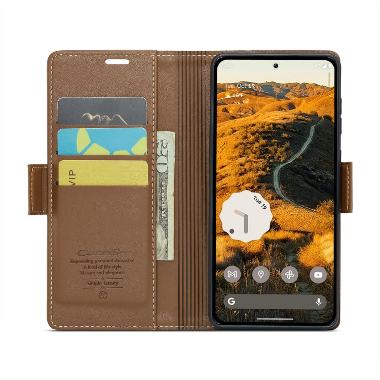 For Google Pixel 9 Pro XL CaseMe 023 Butterfly Buckle Litchi Texture RFID Anti-theft Leather Phone Case(Brown) - Google Cases by CaseMe | Online Shopping UK | buy2fix