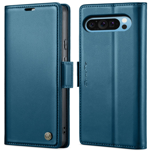 For Google Pixel 10 Pro XL / 9 Pro XL CaseMe 023 Butterfly Buckle Litchi Texture RFID Anti-theft Leather Phone Case(Blue) by CaseMe