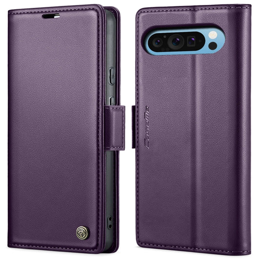 For Google Pixel 10 Pro XL / 9 Pro XL CaseMe 023 Butterfly Buckle Litchi Texture RFID Anti-theft Leather Phone Case(Pearly Purple) by CaseMe