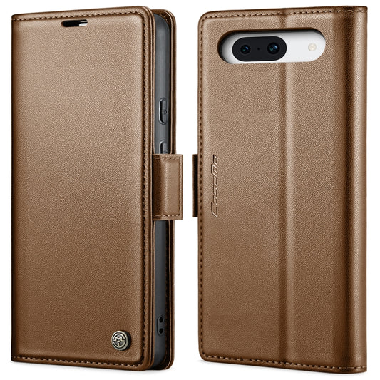 For Google Pixel 10 / 10 Pro / 9 CaseMe 023 Butterfly Buckle Litchi Texture RFID Anti-theft Leather Phone Case(Brown) by CaseMe