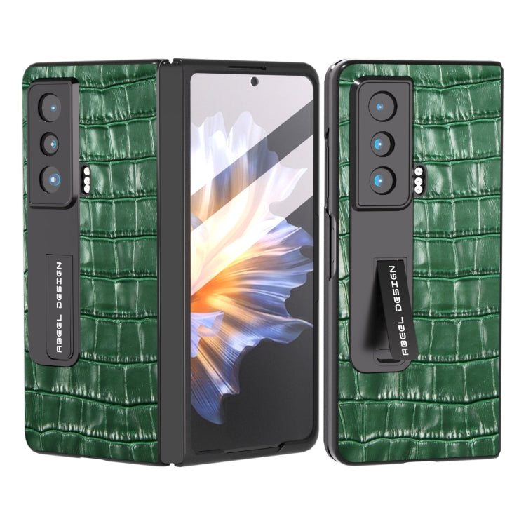 For Honor Magic Vs Integrated Crocodile Texture Genuine Leather Phone Case(Green) - Honor Cases by buy2fix | Online Shopping UK | buy2fix