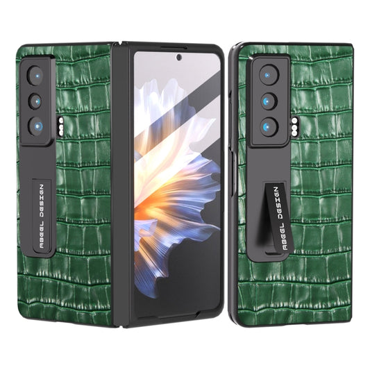 For Honor Magic Vs Integrated Crocodile Texture Genuine Leather Phone Case(Green) - Honor Cases by buy2fix | Online Shopping UK | buy2fix