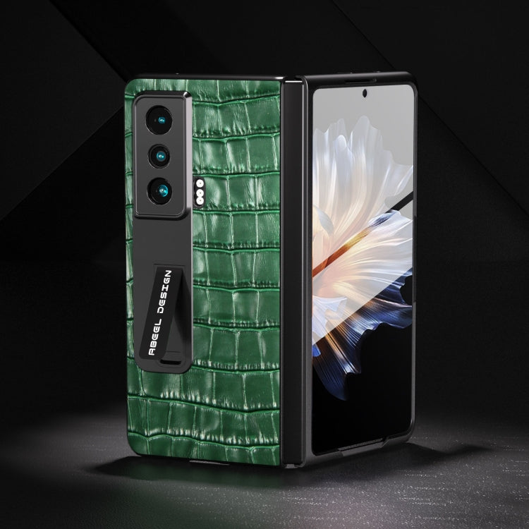 For Honor Magic Vs Integrated Crocodile Texture Genuine Leather Phone Case(Green) - Honor Cases by buy2fix | Online Shopping UK | buy2fix