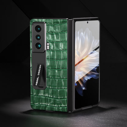 For Honor Magic Vs Integrated Crocodile Texture Genuine Leather Phone Case(Green) - Honor Cases by buy2fix | Online Shopping UK | buy2fix