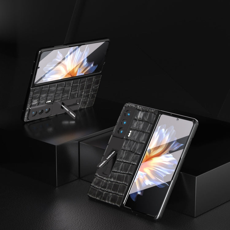 For Honor Magic Vs Integrated Crocodile Texture Genuine Leather Phone Case(Black) - Honor Cases by buy2fix | Online Shopping UK | buy2fix