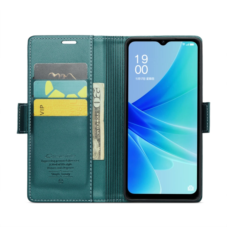 For OPPO A77s CaseMe 023 Butterfly Buckle Litchi Texture RFID Anti-theft Leather Phone Case(Pearly Blue) - OPPO Cases by CaseMe | Online Shopping UK | buy2fix