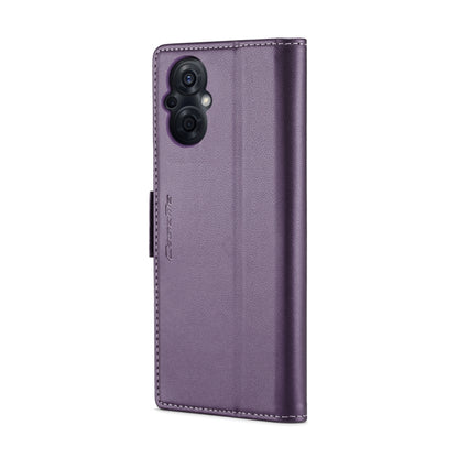 For OPPO Reno7 Z Global/Reno7 Lite Global CaseMe 023 Butterfly Buckle Litchi Texture RFID Anti-theft Leather Phone Case(Pearly Purple) by CaseMe