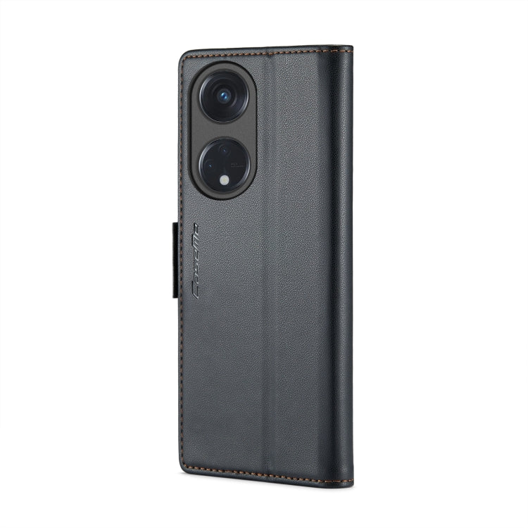 For OPPO Reno8 T 5G/A1 Pro 5G CaseMe 023 Butterfly Buckle Litchi Texture RFID Anti-theft Leather Phone Case(Black) by CaseMe