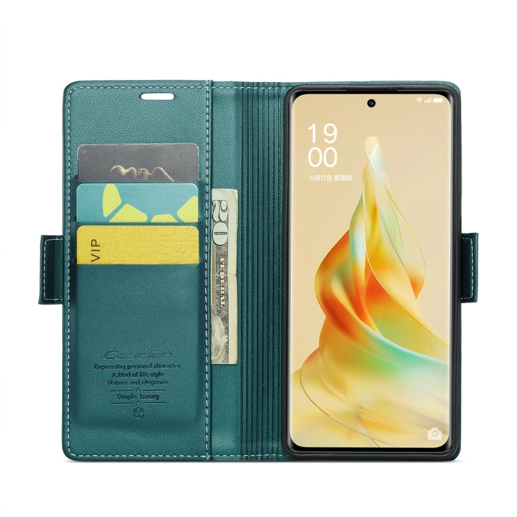 For OPPO Reno8 T 5G/A1 Pro 5G CaseMe 023 Butterfly Buckle Litchi Texture RFID Anti-theft Leather Phone Case(Pearly Blue) - OPPO Cases by CaseMe | Online Shopping UK | buy2fix