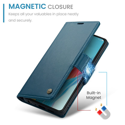 For OPPO A78 4G CaseMe 023 Butterfly Buckle Litchi Texture RFID Anti-theft Leather Phone Case(Blue) - OPPO Cases by CaseMe | Online Shopping UK | buy2fix