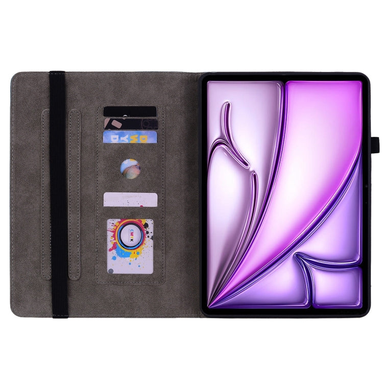For iPad Air 11 2025 / 2024 Butterfly Rose Embossed Leather Smart Tablet Case(Purple) by buy2fix