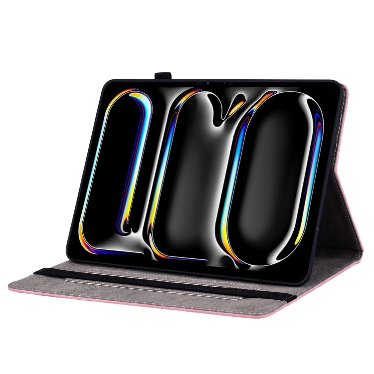 For iPad Pro 11 2025 / 2024 Butterfly Rose Embossed Leather Smart Tablet Case(Pink) by buy2fix