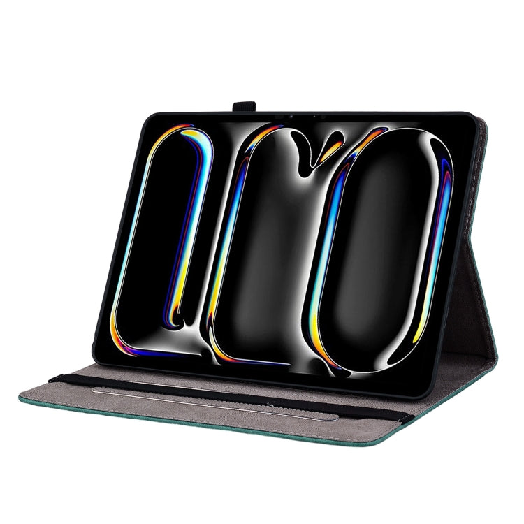 For iPad Pro 11 2025 / 2024 Butterfly Rose Embossed Leather Smart Tablet Case(Green) by buy2fix