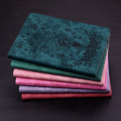 For iPad 9.7 2018 / 2017 / Air / Air 2 Butterfly Rose Embossed Leather Smart Tablet Case(Purple) - iPad 9.7 (2018) & (2017) Cases by buy2fix | Online Shopping UK | buy2fix