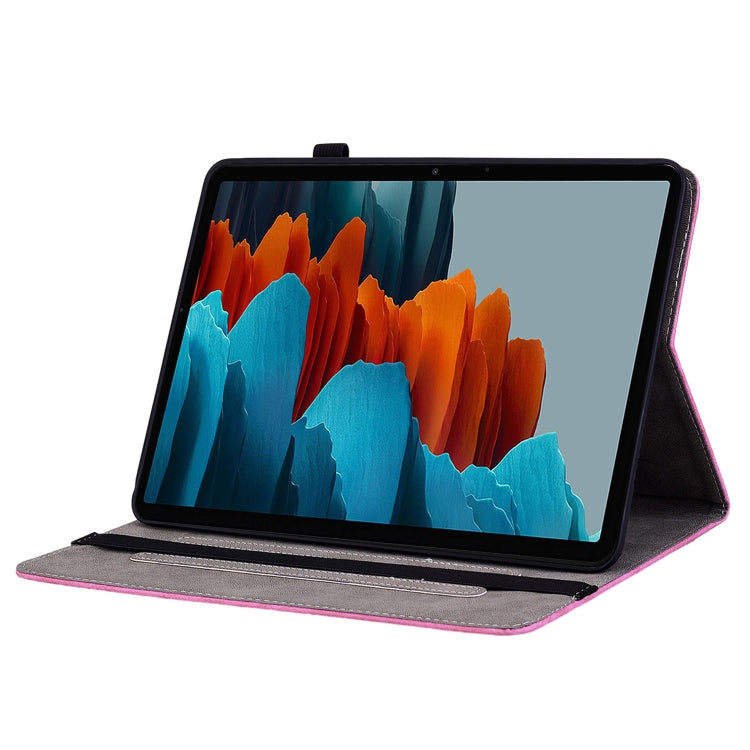 For Samsung Galaxy Tab S8+ / S7+ / S7 FE Butterfly Rose Embossed Leather Tablet Case(Rose Red) by buy2fix