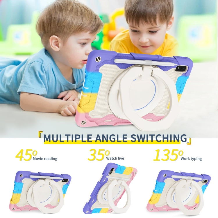 For Huawei MatePad 11 2023 Armor Contrast Color Silicone + PC Tablet Case(Colorful Pink) - Huawei by buy2fix | Online Shopping UK | buy2fix