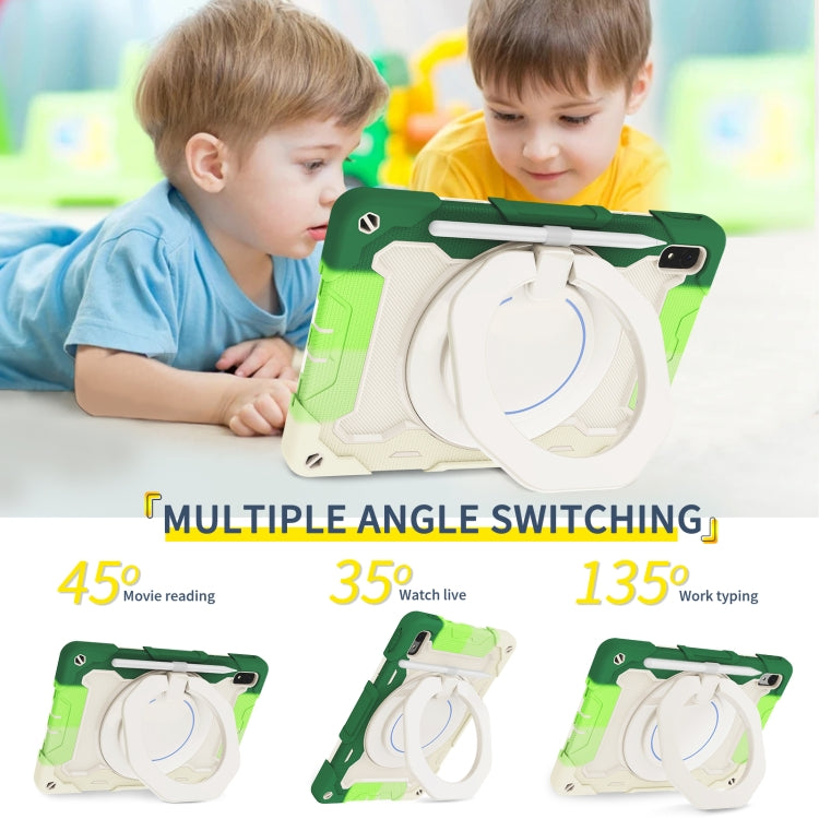 For Huawei MatePad 11 2023 Armor Contrast Color Silicone + PC Tablet Case(Colorful Green) - Huawei by buy2fix | Online Shopping UK | buy2fix