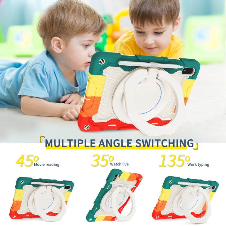 For Huawei MatePad 11 2023 Armor Contrast Color Silicone + PC Tablet Case(Colorful Red) - Huawei by buy2fix | Online Shopping UK | buy2fix