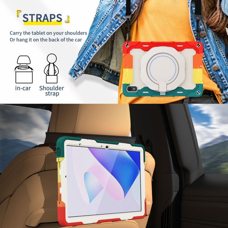 For Huawei MatePad 11 2023 Armor Contrast Color Silicone + PC Tablet Case(Colorful Red) - Huawei by buy2fix | Online Shopping UK | buy2fix