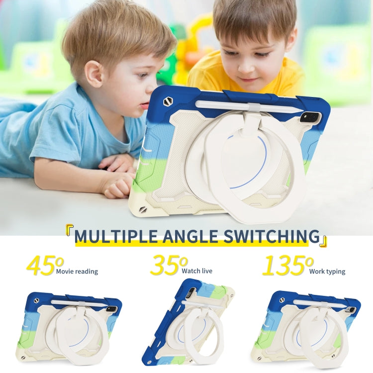 For Huawei MatePad 11 2023 Armor Contrast Color Silicone + PC Tablet Case(Colorful Blue) - Huawei by buy2fix | Online Shopping UK | buy2fix