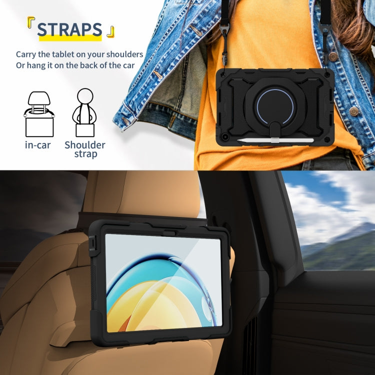 For Huawei MatePad SE 10.4 2023 Armor Contrast Color Silicone + PC Tablet Case(Black) - Huawei by buy2fix | Online Shopping UK | buy2fix