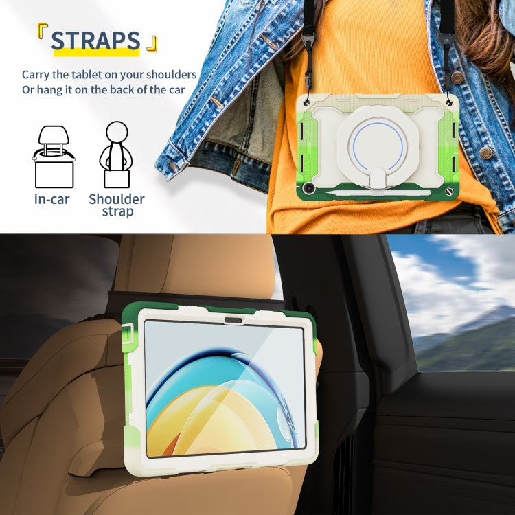 For Huawei MatePad SE 10.4 2023 Armor Contrast Color Silicone + PC Tablet Case(Colorful Green) - Huawei by buy2fix | Online Shopping UK | buy2fix