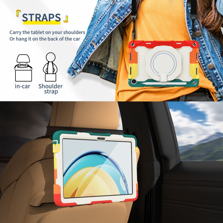 For Huawei MatePad SE 10.4 2023 Armor Contrast Color Silicone + PC Tablet Case(Colorful Red) - Huawei by buy2fix | Online Shopping UK | buy2fix