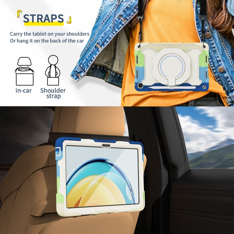 For Huawei MatePad SE 10.4 2023 Armor Contrast Color Silicone + PC Tablet Case(Colorful Blue) - Huawei by buy2fix | Online Shopping UK | buy2fix