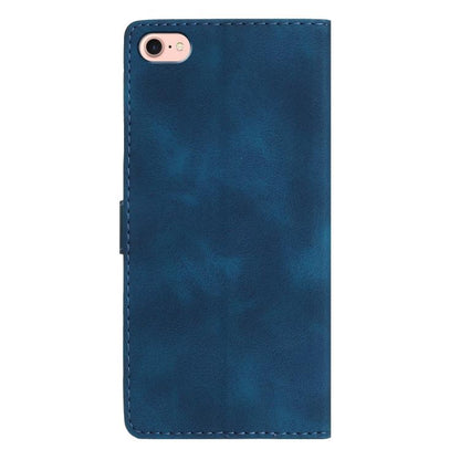 For iPhone 16e Flower Butterfly Embossing Pattern Leather Phone Case(Blue) - iPhone 16e Cases by buy2fix | Online Shopping UK | buy2fix
