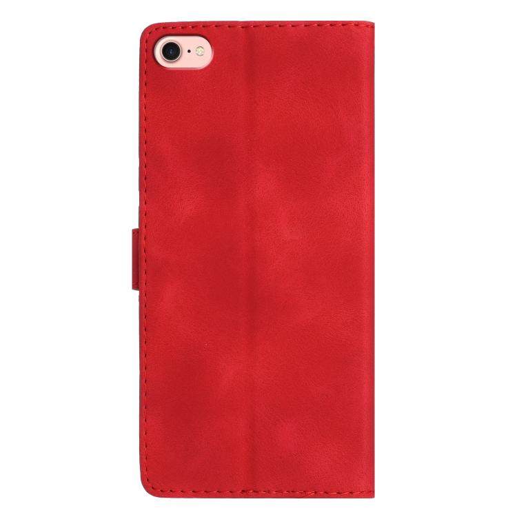 For iPhone 16e Flower Butterfly Embossing Pattern Leather Phone Case(Red) - iPhone 16e Cases by buy2fix | Online Shopping UK | buy2fix