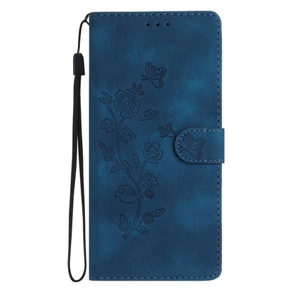 For iPhone Air Flower Butterfly Embossing Pattern Leather Phone Case(Blue) - iPhone Air Cases by buy2fix | Online Shopping UK | buy2fix