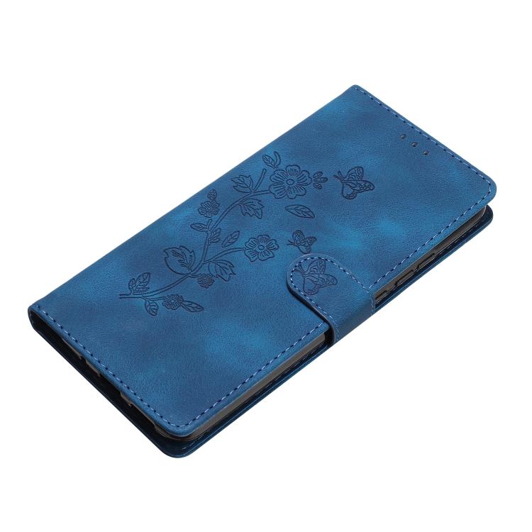 For iPhone Air Flower Butterfly Embossing Pattern Leather Phone Case(Blue) - iPhone Air Cases by buy2fix | Online Shopping UK | buy2fix