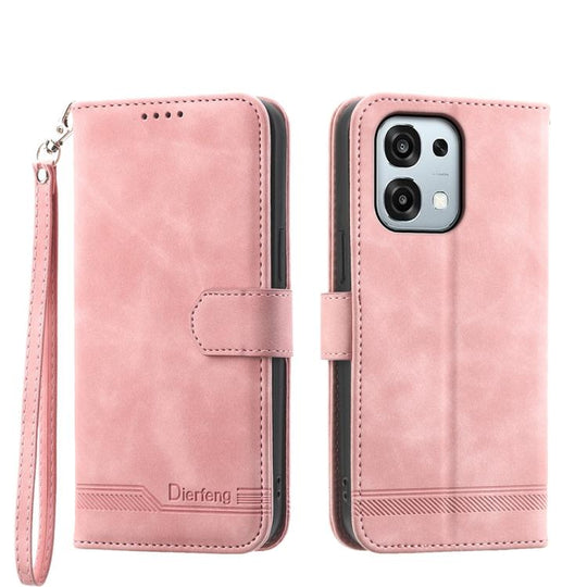 For OPPO A6 Pro 4G / 5G Global / F31 5G Dierfeng Dream Line TPU Hybrid PU Leather Phone Case(Pink)