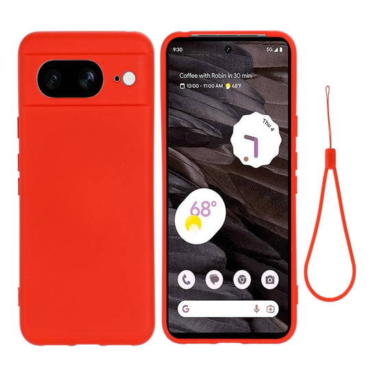 For Google Pixel 8 Solid Color Liquid Silicone Dropproof Full Coverage Phone Case(Red)