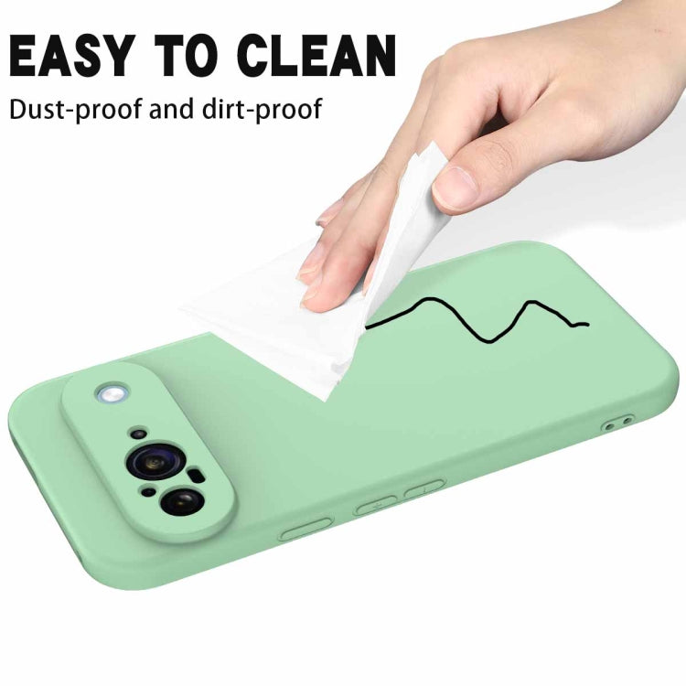 For Google Pixel 9 Pure Color Liquid Silicone Shockproof Phone Case(Green) - Google Cases by buy2fix | Online Shopping UK | buy2fix