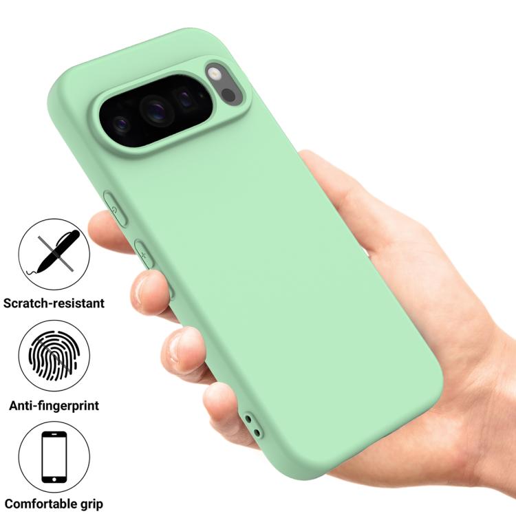 For Google Pixel 10 Pro Pure Color Liquid Silicone Shockproof Phone Case(Green) - Google Cases by buy2fix | Online Shopping UK | buy2fix