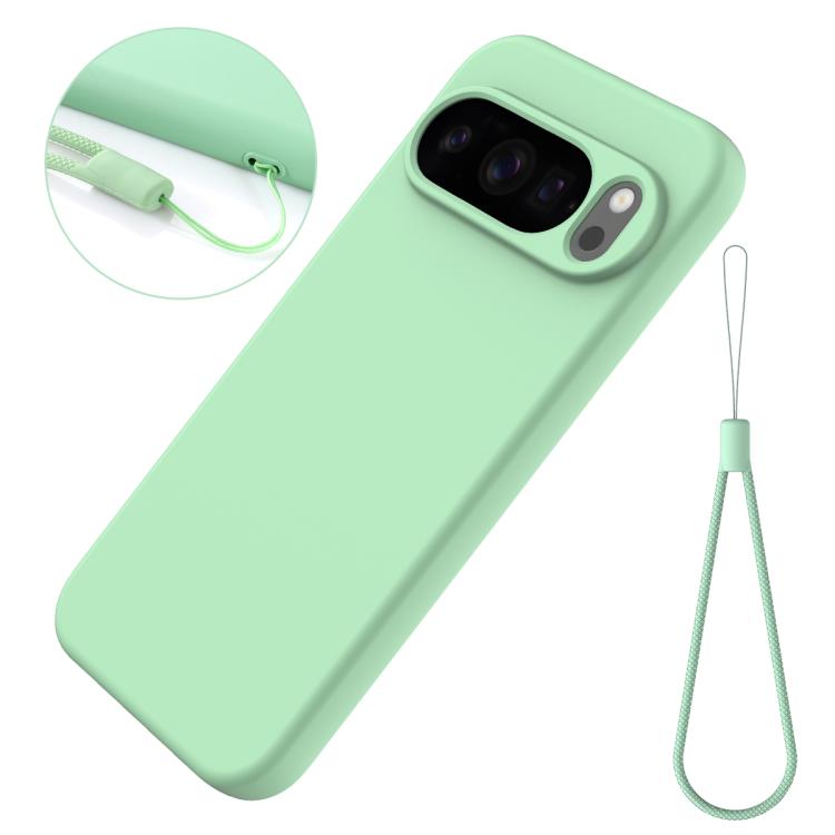 For Google Pixel 10 Pro Pure Color Liquid Silicone Shockproof Phone Case(Green) - Google Cases by buy2fix | Online Shopping UK | buy2fix