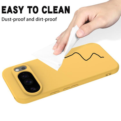 For Google Pixel 10 Pro Pure Color Liquid Silicone Shockproof Phone Case(Yellow) - Google Cases by buy2fix | Online Shopping UK | buy2fix