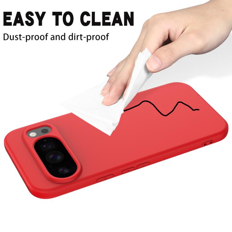 For Google Pixel 10 Pro Pure Color Liquid Silicone Shockproof Phone Case(Red) - Google Cases by buy2fix | Online Shopping UK | buy2fix