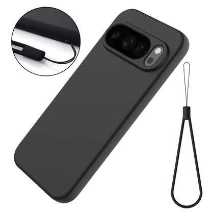 For Google Pixel 10 Pro Pure Color Liquid Silicone Shockproof Phone Case(Black) - Google Cases by buy2fix | Online Shopping UK | buy2fix