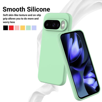 For Google Pixel 10 Pure Color Liquid Silicone Shockproof Phone Case(Green) - Google Cases by buy2fix | Online Shopping UK | buy2fix
