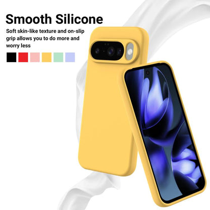 For Google Pixel 10 Pure Color Liquid Silicone Shockproof Phone Case(Yellow) - Google Cases by buy2fix | Online Shopping UK | buy2fix