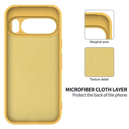 For Google Pixel 10 Pure Color Liquid Silicone Shockproof Phone Case(Yellow) - Google Cases by buy2fix | Online Shopping UK | buy2fix