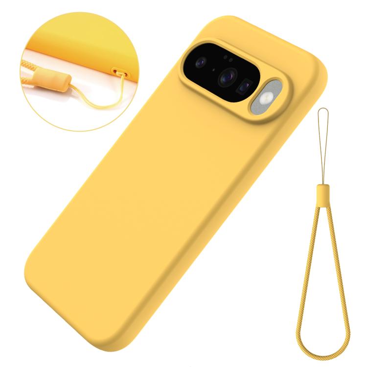 For Google Pixel 10 Pure Color Liquid Silicone Shockproof Phone Case(Yellow) - Google Cases by buy2fix | Online Shopping UK | buy2fix