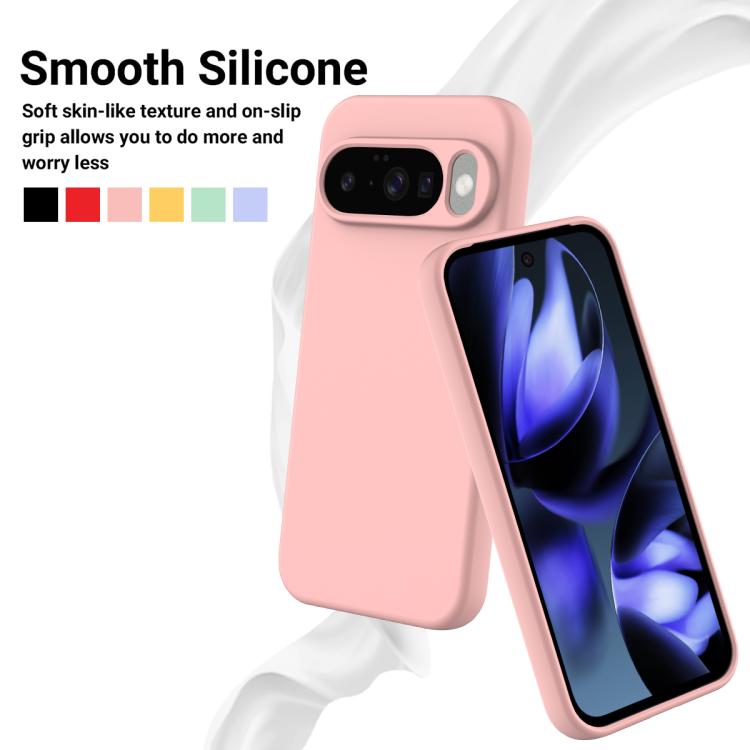 For Google Pixel 10 Pure Color Liquid Silicone Shockproof Phone Case(Pink) - Google Cases by buy2fix | Online Shopping UK | buy2fix